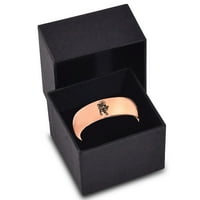 Tungsten Ram Rams ovce kozji prsten za prsten za muškarce Žene Udobnost FIT 18K Rose Gold Dome Polirano