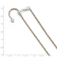 Bijeli lanac srebrnog ogrlice od srebra u postolju ružičastog tona podesivog ciklona