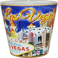 Las Vegas Nevada Plava i zlatna slova Kolaža Shot Glass CTM