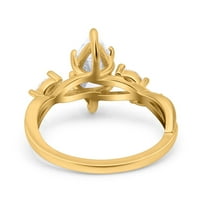 14K zlatni beskonačnost Twist Marquise Vjenčani prsten Runda Simulirana CZ Veličina 7