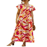 Gomelly Dame dugačka haljina cvjetna tiskana ljetna plaža sandress kaftan maxi haljine žene sa slobodnim
