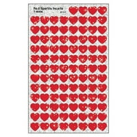 - - Red Sparkle Hearts Supershapes naljepnice-Sparkle, CT Trend Enterprises Inc
