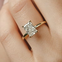 2CTW zračenje rez moissanite dijamantni prsten za dijamant 10K 14K 18K zlatni jednostavan pasijans prsten