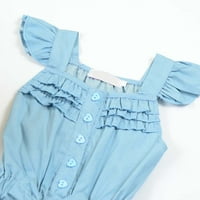 Mikilon novorođenčad dječje djevojke odjeću Rompers traper plave pamučne peperane džempere bez rukava