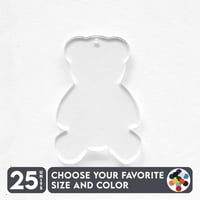 Jedinice Akrilni privjesci medvjede 1 8 debele - bistre ili čvrste boje - izrađene u SAD-u