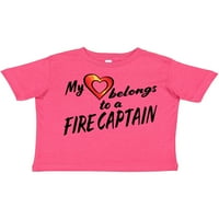 Inktastično moje srce pripada vatrogasnom kapetanu sa crvenim srcem poklon majica majica ili majica