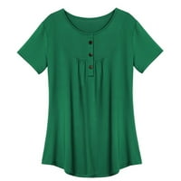 Ženski praznici Tunic Plus Veličina majica TOP Ljeto Kratka bluza sa zelenim rukavima 5XL labava