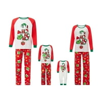 Porodično podudaranje Xmas pidžama set modni božićni tiskani raglan vrhovi žene muškarci Kid Baby Domaći