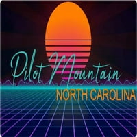 Pilot planina Sjeverna Karolina Vinil Decal Stiker Retro Neon Dizajn