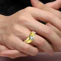 Prsten za rođenje srebra ili žuto pozlaćeno srebro akvamarin prsten