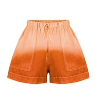 Žene udobne ljetne kratke kratke hlače za izvlačenje elastičnih pojačanih džepova casual pantalone