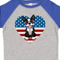 Inktastični bostonski terijer pas američki zastava 4. srpnja 4. poklon mališani dječak ili majica toddler