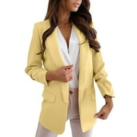 Ženski blazer otvoreni prednji modni rukav posao s dugim rukavima, casual odijelo jakne lagani zaređeni