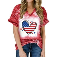Košulje od 4. jula za žene u Sjedinjenim Državama majica Patriotski vrhovi Američka zastava Grafički
