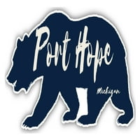 Port Hope Michigan Suvenir Vinil naljepnica za naljepnicu Medvjed dizajn