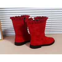 Harsuny Girls 'Fau Fur obložen mid-telesnim modnim zimskim cipelama protiv klizanja Crvena 2Y