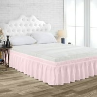Omotajte oko kreveta ružičaste boje ružičaste boje, meko dvostruko četkani hotelski kvalitetni suknji
