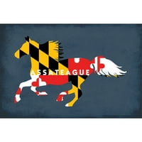 Dekorativni čaj ručnik, pregača Assateague, Maryland, Konjska zastava, Konour, Unisex, Podesivi, organski