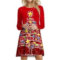 CETHRIO PLUS Veličine božićne haljine pokloni ispisana zabava crvena haljina veličine xl