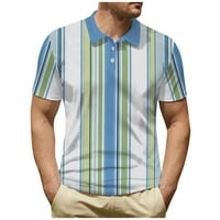 Muška golf košulja Casual Sports V izrez rebrani ovratnik kratki rukav modni casual pune boje obične