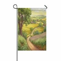 Vrtne zastave Slatka šarena farma drvena kuća zastava za zastavu Zastava za zastavu Otvoreni seoski