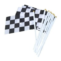 Karirani trkačke poliesterne zastave sa palicama crno-bijele zastava 14x