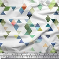 Soimoi bijeli pamučni kambrični tkaninski trougao umjetnost geometrijska tkanina za ispis sa dvoritom