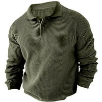 SNGXGN muški povremeni Henley pulover prevelizirani džemperi pulover za muškarce, zelene, veličine 2xl