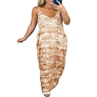 Bomotoo ženske haljine špagete trake Ljeto plaže sandress bez rukava duge maxi haljine labave zabave
