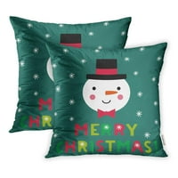 Crtani božićni snjegović sa slavnim slatkim jastukom jastučni jastuk na poklopcu 2