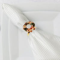 Prstenje salveta vijenca pogodni su za božićnu stolu za podešavanje vjenčanih prijema božićnih zahvalnosti