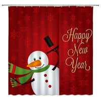 Božićni tuš Curnting Nova godina Xmas Eve City Vatromet Pejzažni ispis Tkanina dekor kupaonica zavjesa
