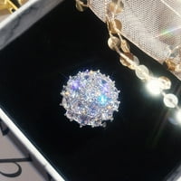 Prstenovi za žene Diamond okrugli super pjenušava cirkonijska prstena za ljudsko je nakit angažirani
