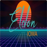 Eldon Iowa Vinyl Decal Stiker Retro Neon Design