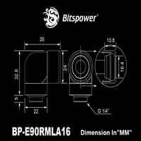 Bitspower Advanced Rotary G1 4 90-stupanj višeinfernih adaptera za opremu za krute cijevi, crna iskra