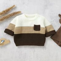 Wassery baby pleteni džemper Toddler Jesen Zimska odjeća za dječake Djevojke Crew Crt Dugi rukav Kontrastni