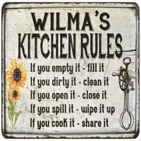 Wilma's Kuhinjska pravila Chic Sign Vintage Dekor Metalni znak 108120032215