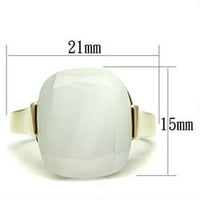 GL - IP Zlatni mesingani prsten sa sintetičkim mačjim okom u bijeloj veličini 6