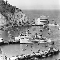 FL OZ Keramička šolja, otok Catalina, Kalifornija, Pare i kazino, Vintage fotografija, perilica suđa