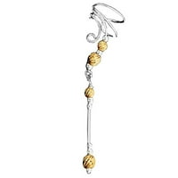 Sterling srebrni lijevi desni probirljivi dugi viseći zlatni ispunjeni uviđački perli za učvršćivanje