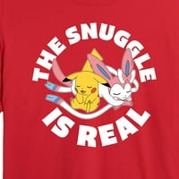 Pokémon - Snuggle je pravi pikachu i Sylveon - Juniori obrezana pamučna majica