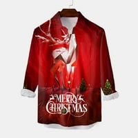 Skraćeno ljetni bluza Muškarci Ležerne prilike dugih rukava Jesen zimske božićne 3D tiskane majice Modne