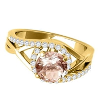 Mauli dragulji za angažman za žene 1. Carat je stvorio morgatit i dijamantski prsten za angažman izrađen