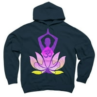 OM Namaste Lotus Cvijet Yoga Navy Plavi grafički pulover Hoodie - Dizajn od strane ljudi 2xl