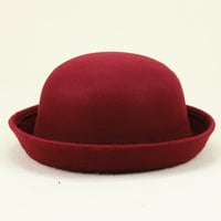 Miyuaadkai Caps elegantni odrasli Čvrsti kašit Roll up BRIM Panama Bowler Hat Bucket Hat Muns Womens