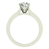 Dijamantni zaručnički prstenovi okrugli sjajni dijamantni prsten 6-prong 14k bijelo zlato 0. CT TW