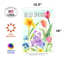 Toland Home Garden Spring akvarel cvjetne opruge zastava dvostrano