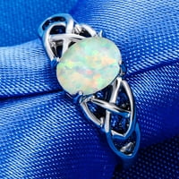 Duhgbne opal prsten okrugli Opal bijeli kamen ručni nakit modni nakit prsten