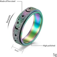 Nylry Titanium od nehrđajućeg čelika Prsteni i zvjezdani fidget prsten ublažavaju anksioznost prstena