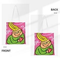 Pamučna platna torba za višekratnu upotrebu Torba za kupovinu, ružičasti crtani grafiti koji se mogu